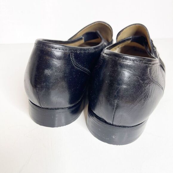 NEW Vintage Nunn Bush 10.5M Black Moc Toe Loafers Leather Dress Shoes - Picture 5 of 8